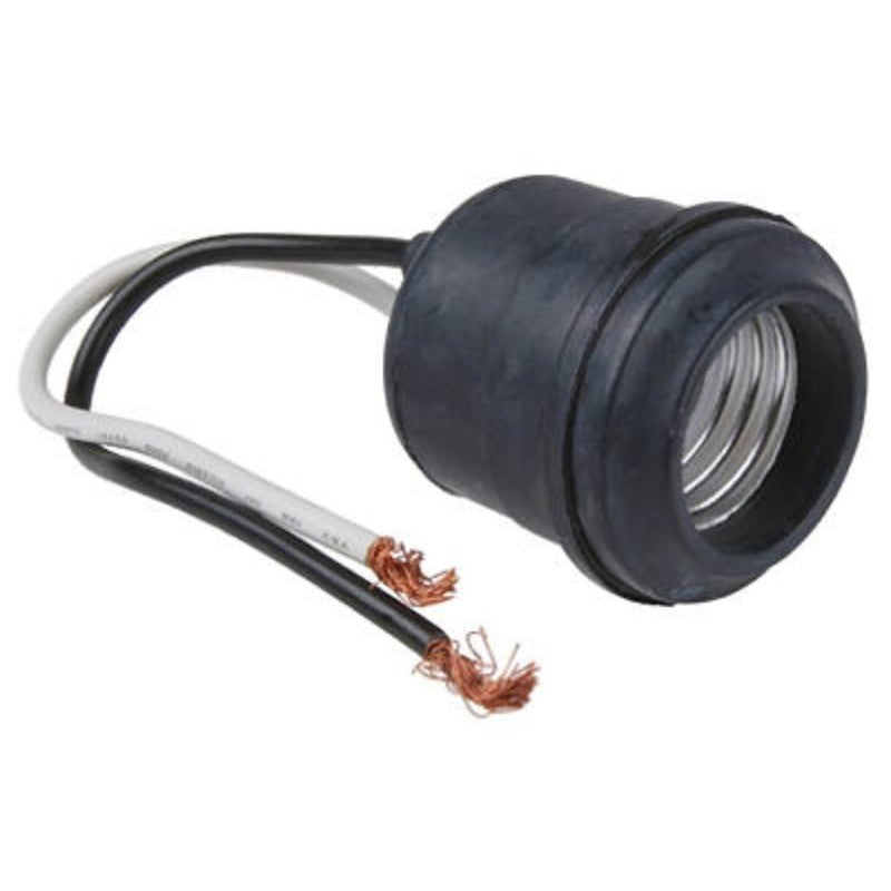 Legrand 201CC12 Pigtail Lamp Holder, 250 V, 660 W, Rubber Housing Material, Black