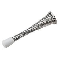 Extended Spring Door Stop 3-3/4 Inch Satin Chrome