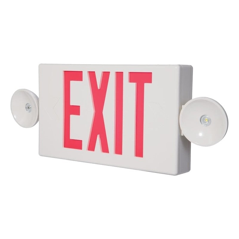 Sure-Lites LPXC Series LPXC25 Emergency Light Exit Sign Combo, 19-3/4 in OAW, 7-1/2 in OAH, 120/277 V, 0.98 W, Red