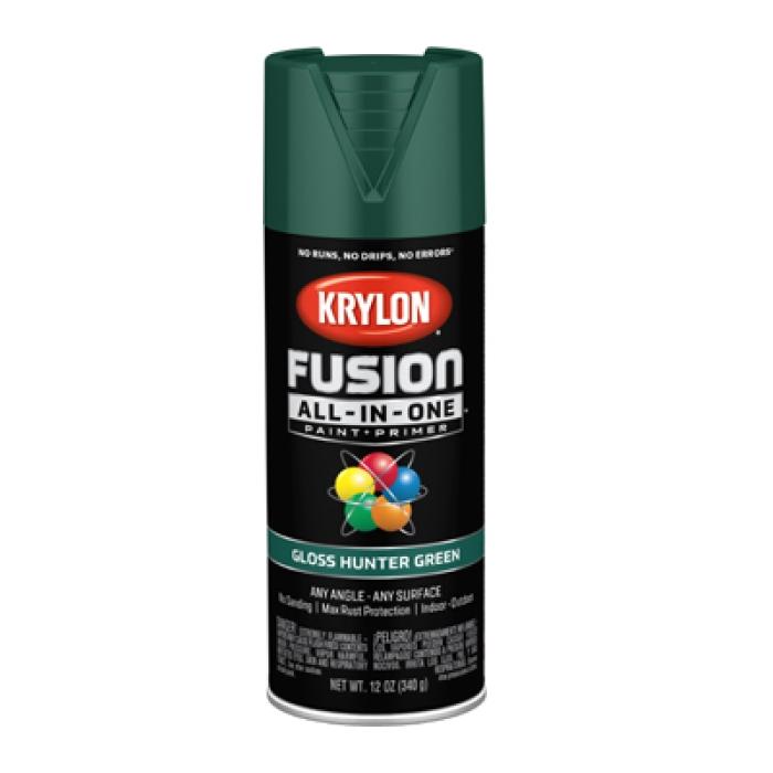 Krylon K02789007 Spray Paint, 12 oz Can, 25 sq-ft Coverage Area, Acrylic Base, Gloss, Hunter Green
