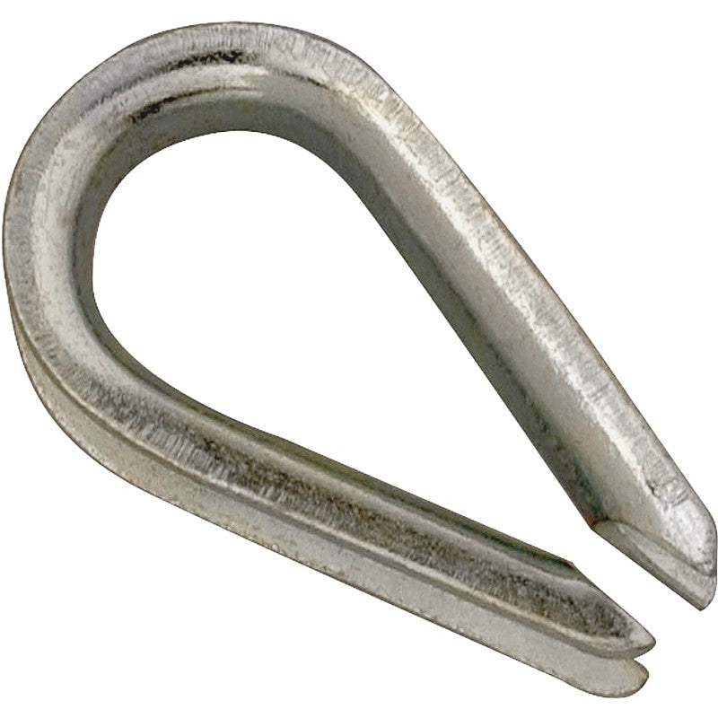 Campbell T7670609 Wire Rope Thimble, 1/8 in Dia Cable, Malleable Iron, Electro-Galvanized (Pack of 10)