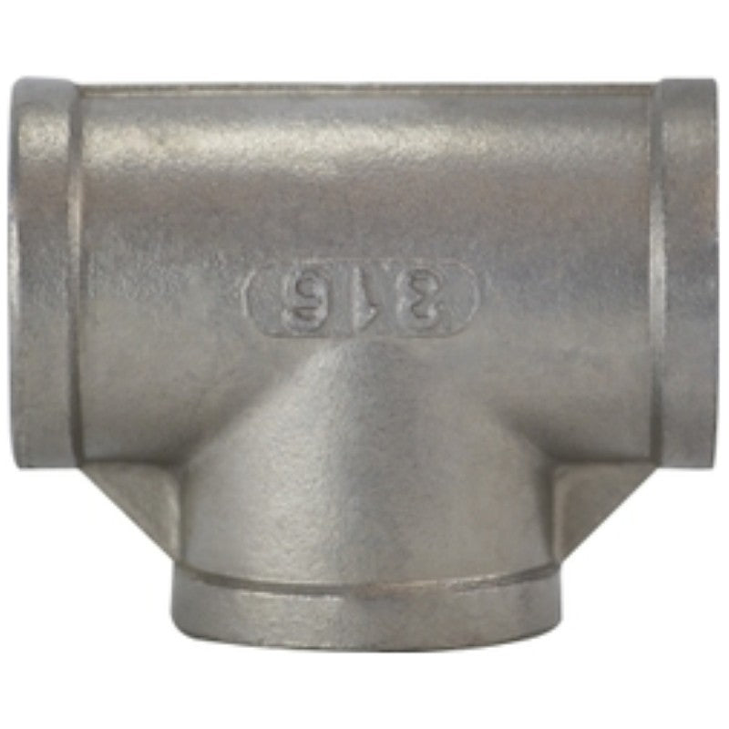 Anderson Metals 62254B Pipe Tee, 3/4 in, Threaded, 304 Stainless Steel, 150 psi Pressure
