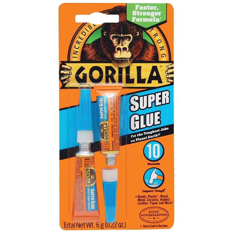 Gorilla 7800109 Super Glue, Straw/White Water, Liquid, Irritating, 3 g, Tube