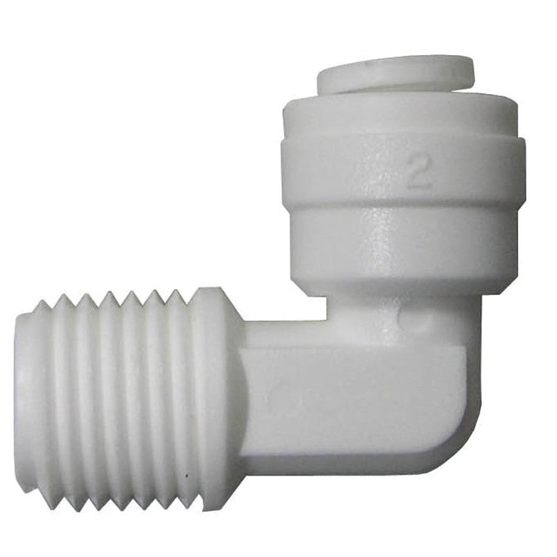 Watts PL-3009 Tube Elbow, 1/4 in, OD x MIP, 90 deg Angle, Plastic, 150 psi