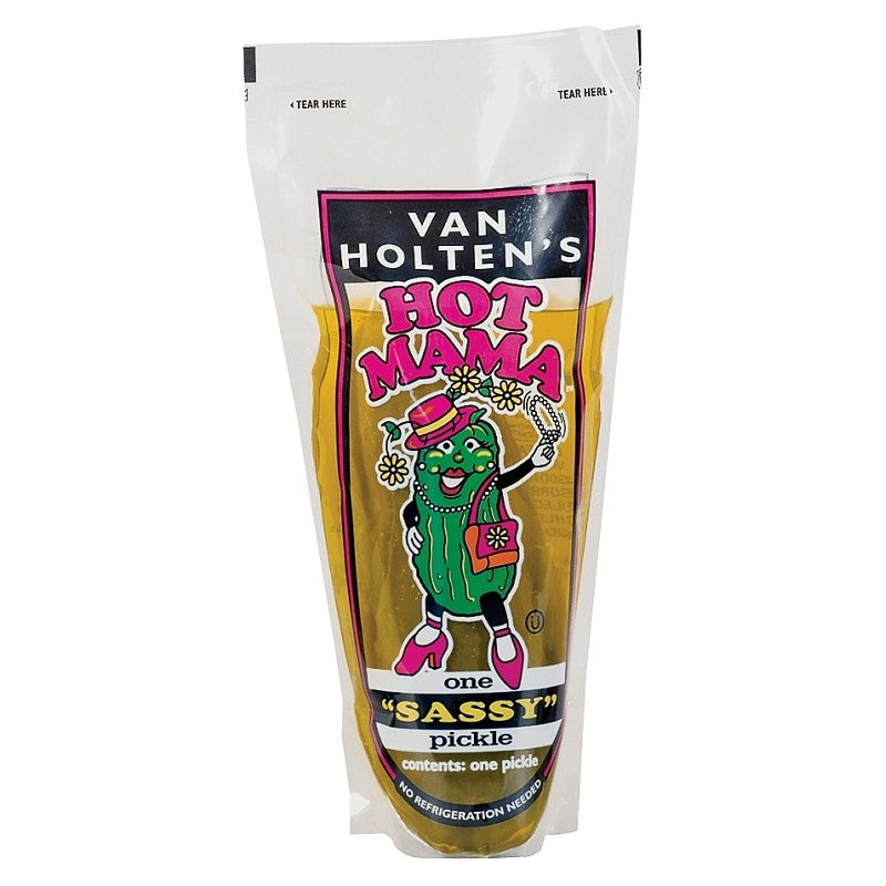 Van Holtens Hot Mama Series HOTP12 Jumbo Pickle, 13.2 oz Pouch (Pack of 12)