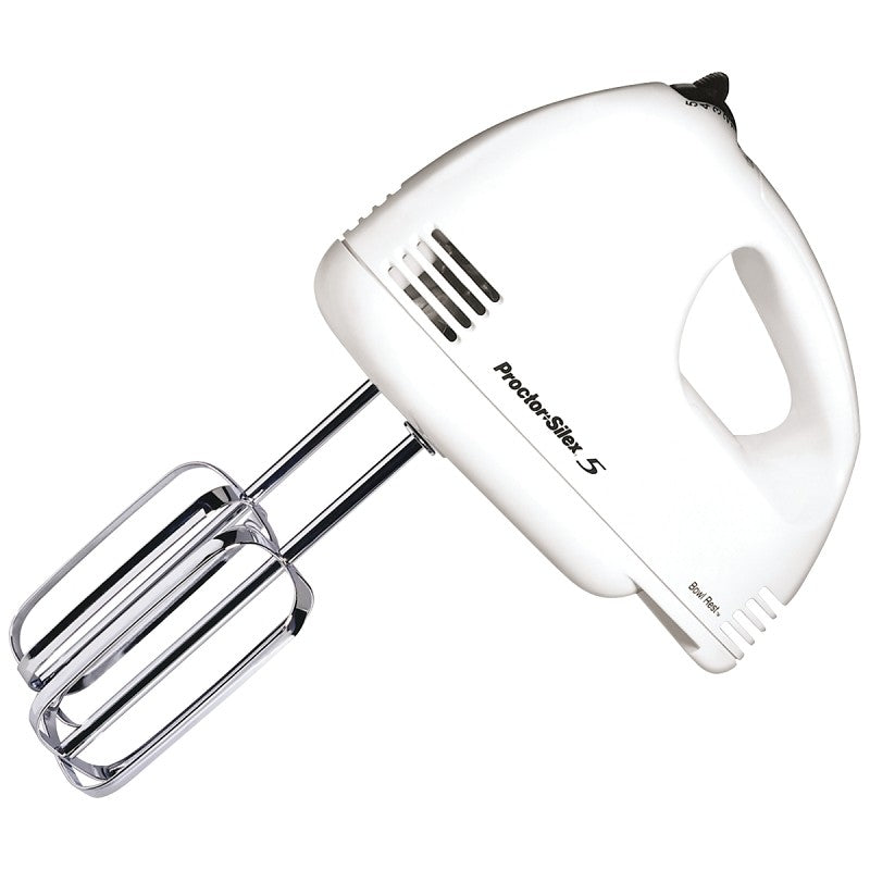 Hamilton Beach Easy-Mix Series 62515R Hand Mixer, 125 W, 5-Speed, White