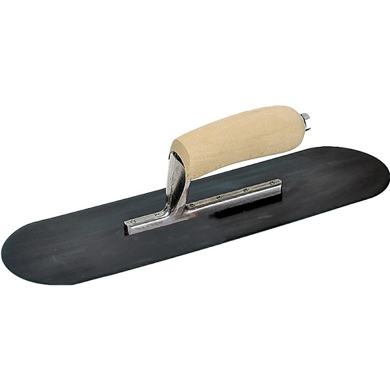 QLT PT144B Pool Trowel, Steel Blade, Curved Handle, Wood Handle, 4 in OAW