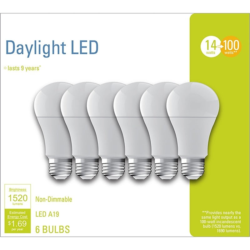 GE Industrial Solutions 93098310 LED Bulb, 1100 Lumens, 14 W, A21 Lamp, 100 W Equivalent, E26 Lamp Base