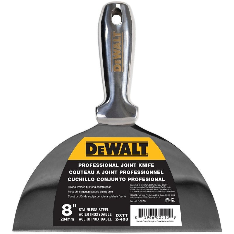 DEWALT DXTT-2-408 Joint Knife, 8 in W Blade, Stainless Steel Blade, Full-Tang, Precision Ground Blade (Pack of 8)