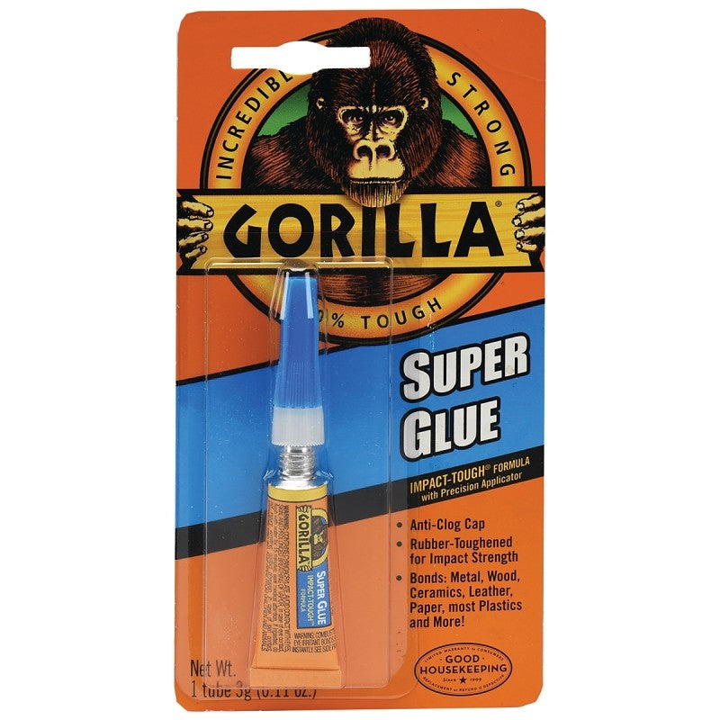 Gorilla 7900102 Super Glue, Straw/White Water, Liquid, Irritating, 3 g