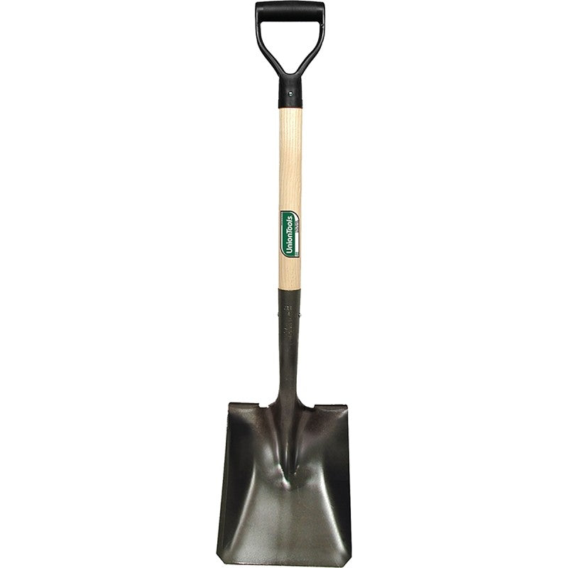 UnionTools 42106 Transfer Shovel, 9-1/4 in W Blade, Carbon Steel Blade, Hardwood Handle, D-Shaped Handle, 28 in L Handle