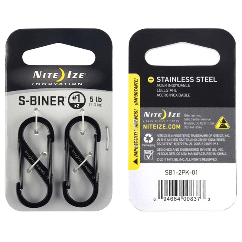 Nite Ize S-Biner Series SB1-2PK-01 Dual Carabiner, Stainless Steel