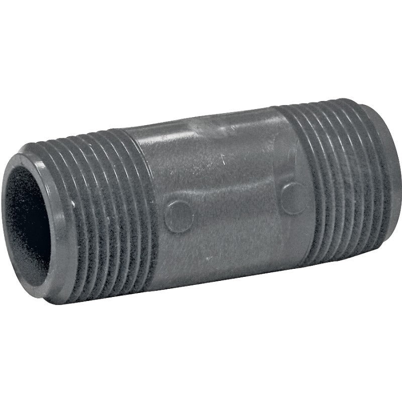 Genova P-1-3 Pipe Nipple, 1 in, MIP x MIP, PVC, Gray, SCH 80 Schedule, 3 in L