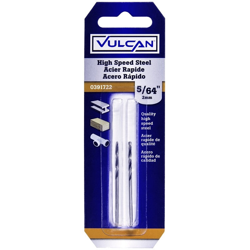 Vulcan 230271OR Jobber Drill Bit, 5/64 in Dia, 2 in OAL, Straight Shank
