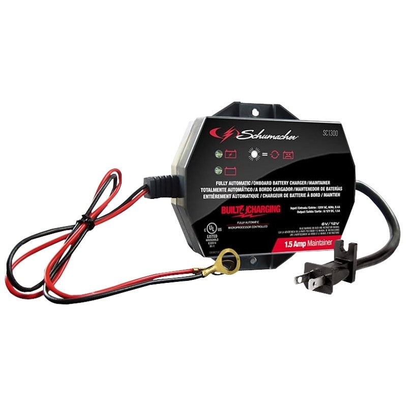 Schumacher SC1300 Battery Maintainer, 0.4 A Input, 6/12 V Output, AGM Battery