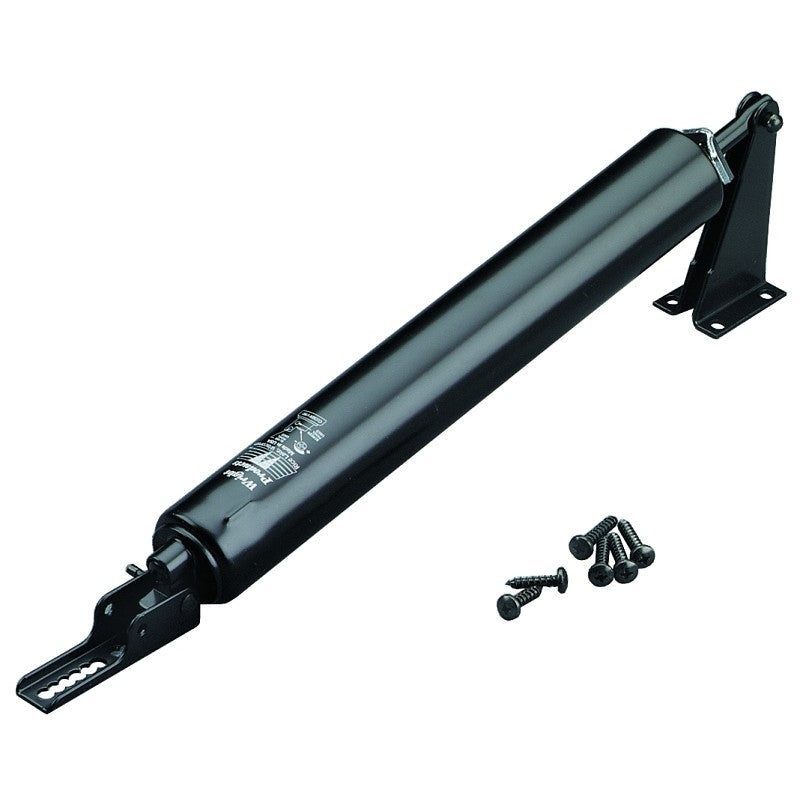 Wright Products V150BL Pneumatic Door Closer, Black, 90 deg Opening, For: Out-Swinging Wood/Metal Doors