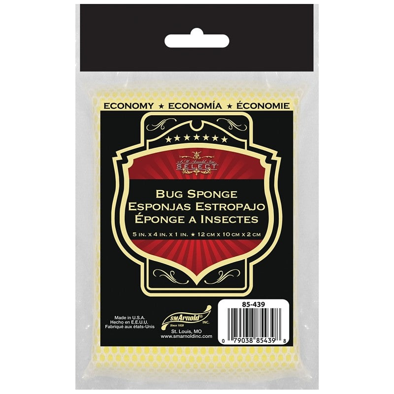 SM Arnold 85-439 Bug Remover Sponge, 5 in L, 4 in W, 1 in Thick, Polyester