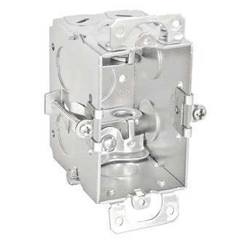 Southwire G601-OWBX-UPC Switch Box, 1-Gang, 11-Knockout, 1/2 in Knockout, Steel, Silver, Galvanized