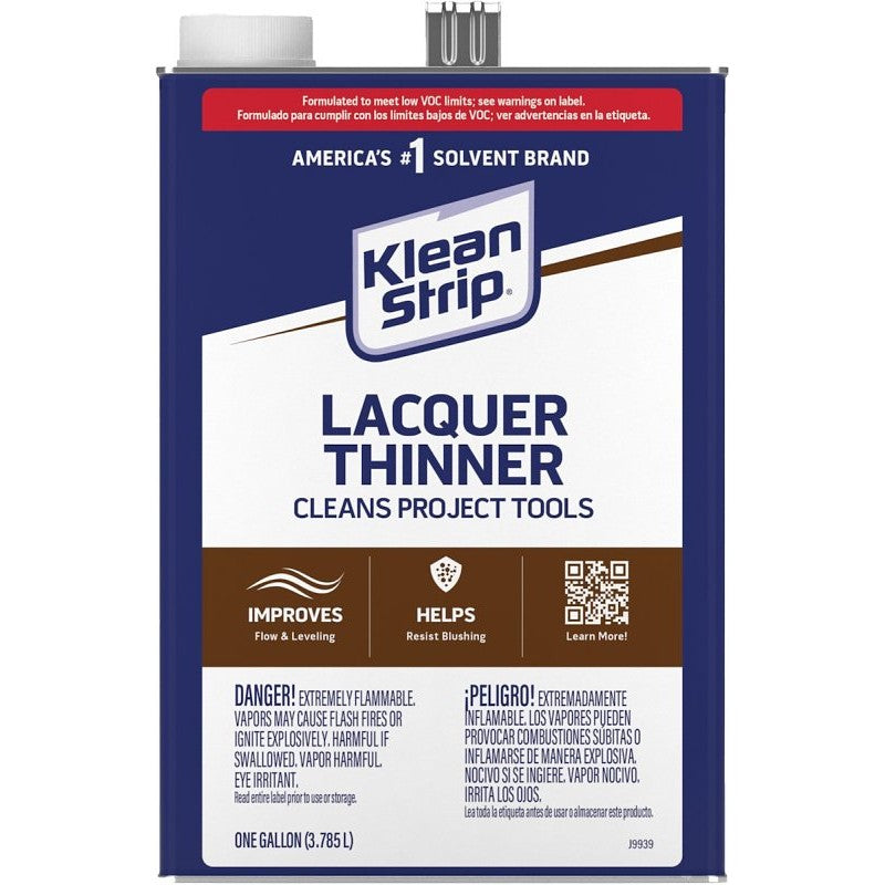 Klean Strip QML170SC Lacquer Thinner, Liquid, Characteristic Ketone, Clear, 1 qt, Can (Pack of 6)