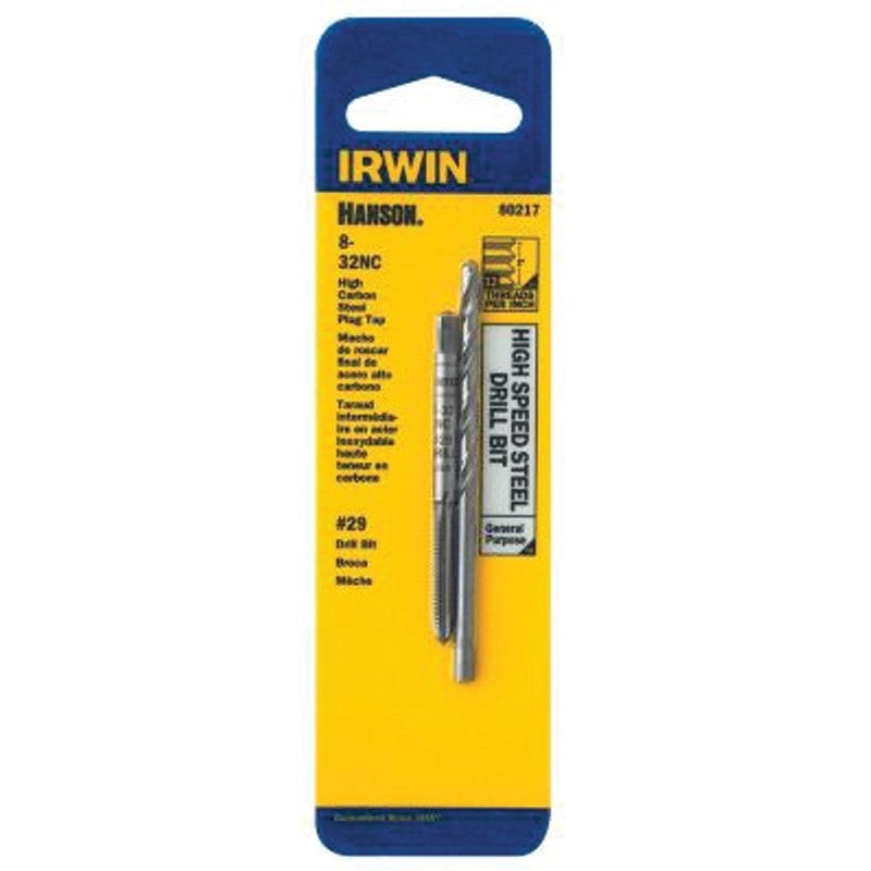 Irwin 80217 Tap and Drill Bit Set, HCS/HSS, #29 Drill Bit