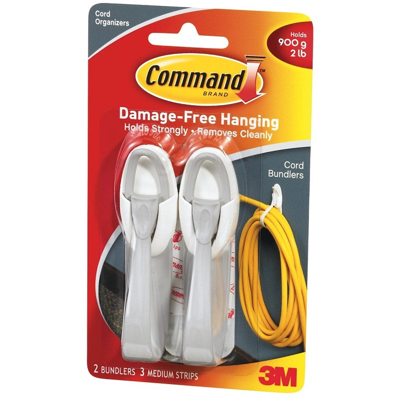 Command 17304 Cord Bundler, Plastic, White
