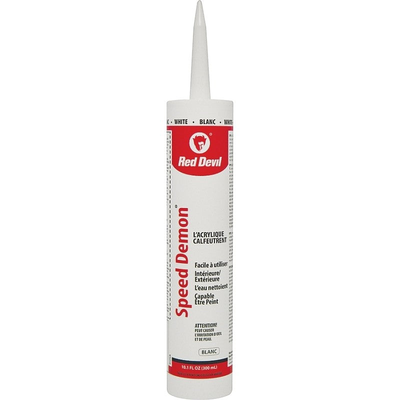 Red Devil SPEED DEMON 00131CA Acrylic Latex Caulk, White, 10.1 oz Cartridge