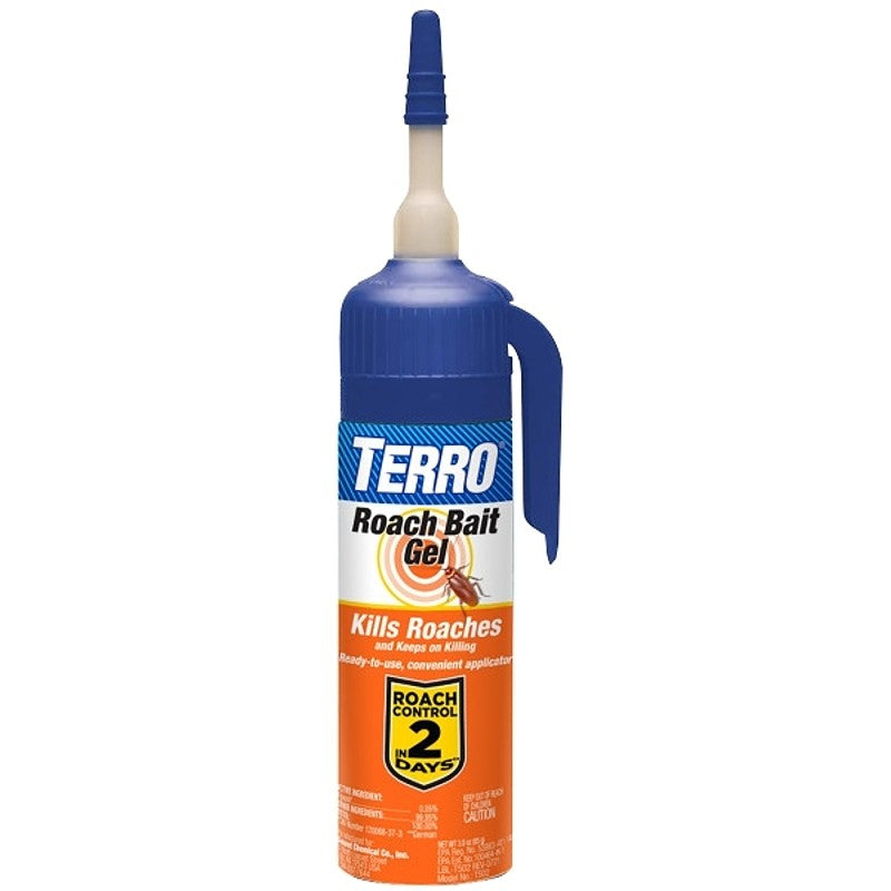 TERRO T502 Roach Bait Gel, Gel, Paste, Mildly Sour, 3 oz Bottle