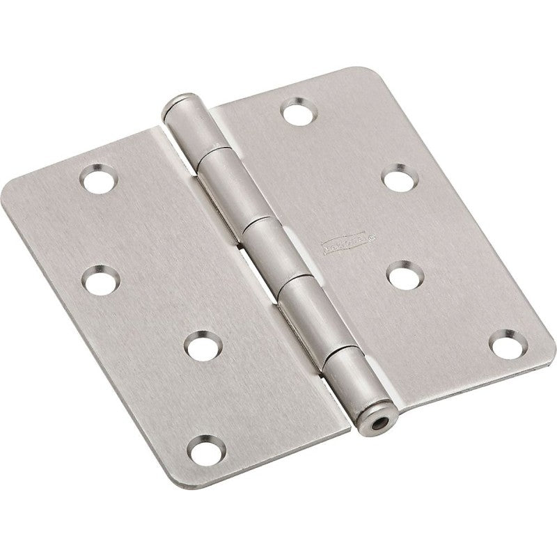 National Hardware N830-246 Door Hinge, 1/4 in Corner Radius, Cold Rolled Steel, Satin Nickel, Non-Rising, Removable Pin