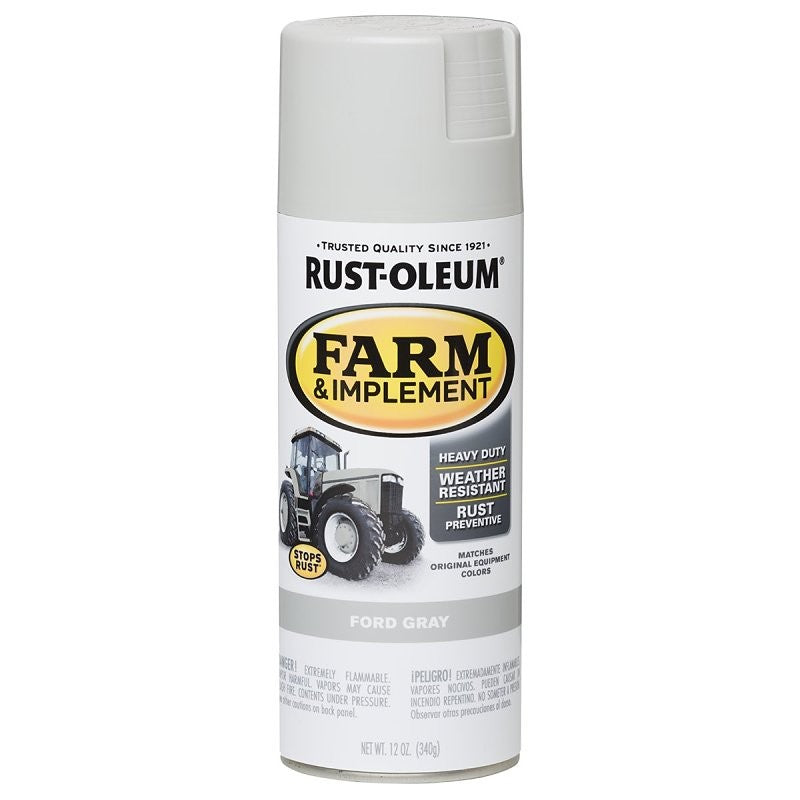 Rust-Oleum 280138 Farm Equipment Spray , Gloss, Ford Gray, 12 oz, Can