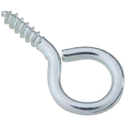 Large Eye Screw Eyes 1-3/16 Inch #12 Zinc Plated Steel Bulk