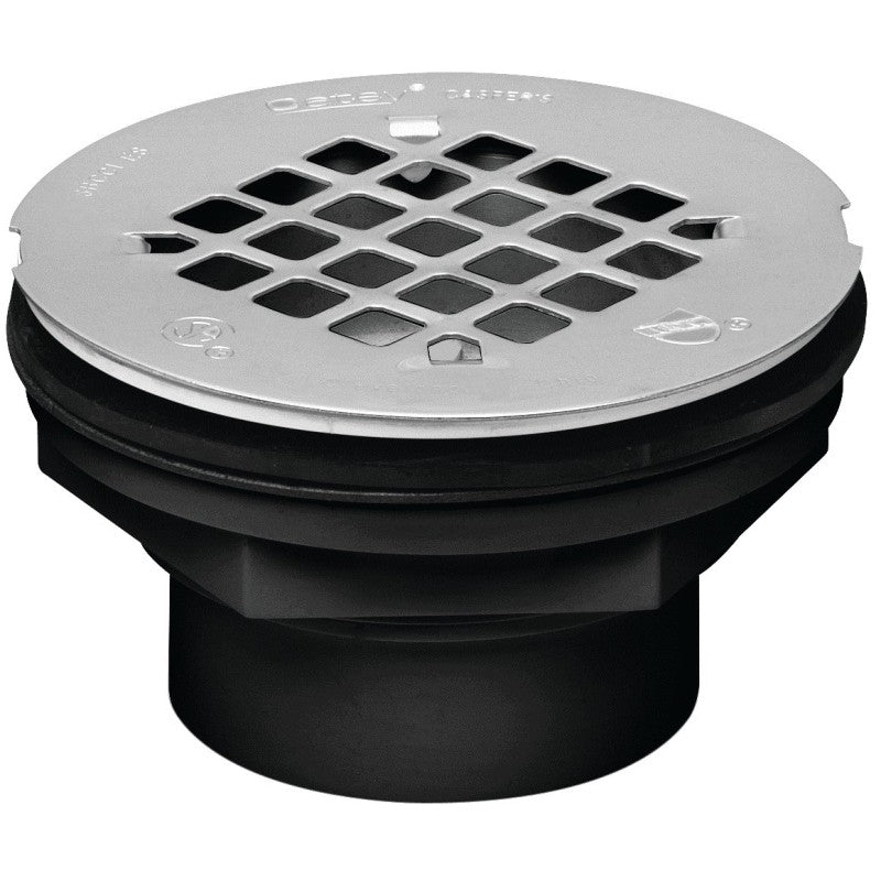 Oatey 42086 Shower Drain, ABS, Black, Specifications: Snap-In Cover Design, Round Shape