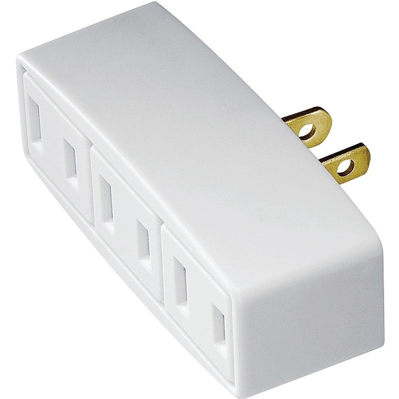 Eaton Wiring Devices 1747W-BOX Outlet Adapter, 2-Pole, 15 A, 125 V, 3-Outlet, White
