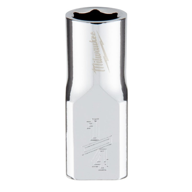 Milwaukee 45-34-9003 Socket, 1/4 in Socket, Standard Socket, 4.921 in OAL, 1/4 in Drive, 6-Point, Chrome Vanadium Steel