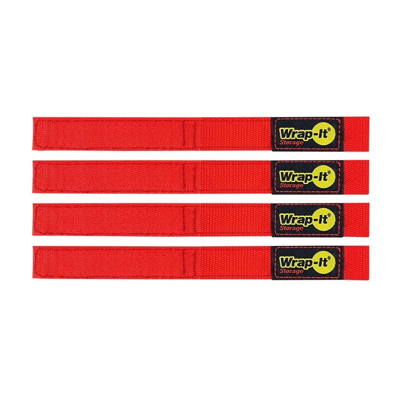 Wrap-It Storage 104-BS-9RE Hook and Loop Strap, 1 in W, 9 in L, Polypropylene, Red