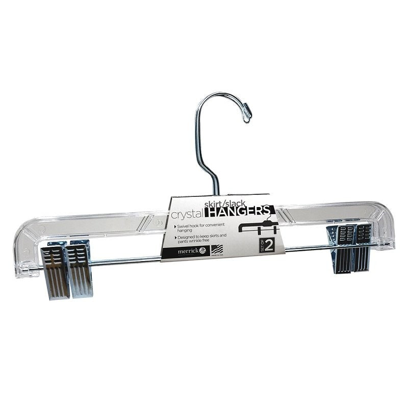 Merrick C71210-S12 Skirt and Slack Hanger, Clear (Pack of 12)