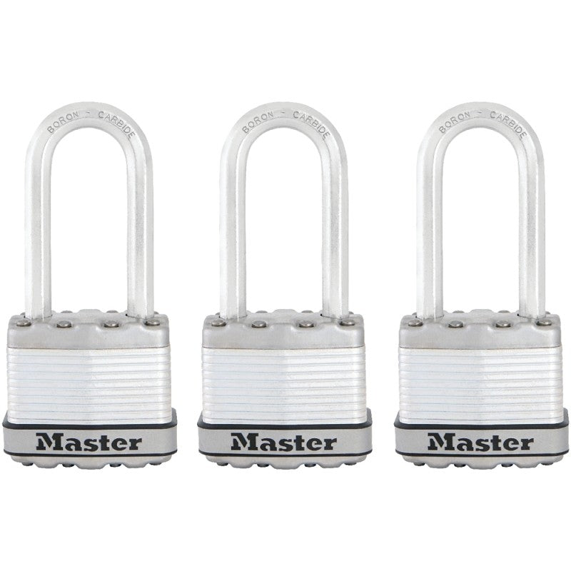 Master Lock Magnum Series M1XTRILH Padlock, Keyed Alike Key, 5/16 in Dia Shackle, 2 in H Shackle, Stainless Steel Body