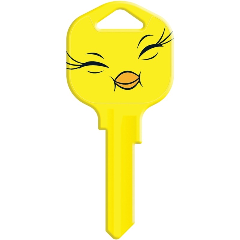 Hy-Ko 15005KW1-TW3 Key Blank, Tweety Bird, Solid Brass, Nickel, For: Kwikset KW1, Titan KW10 Keyways (Pack of 5)