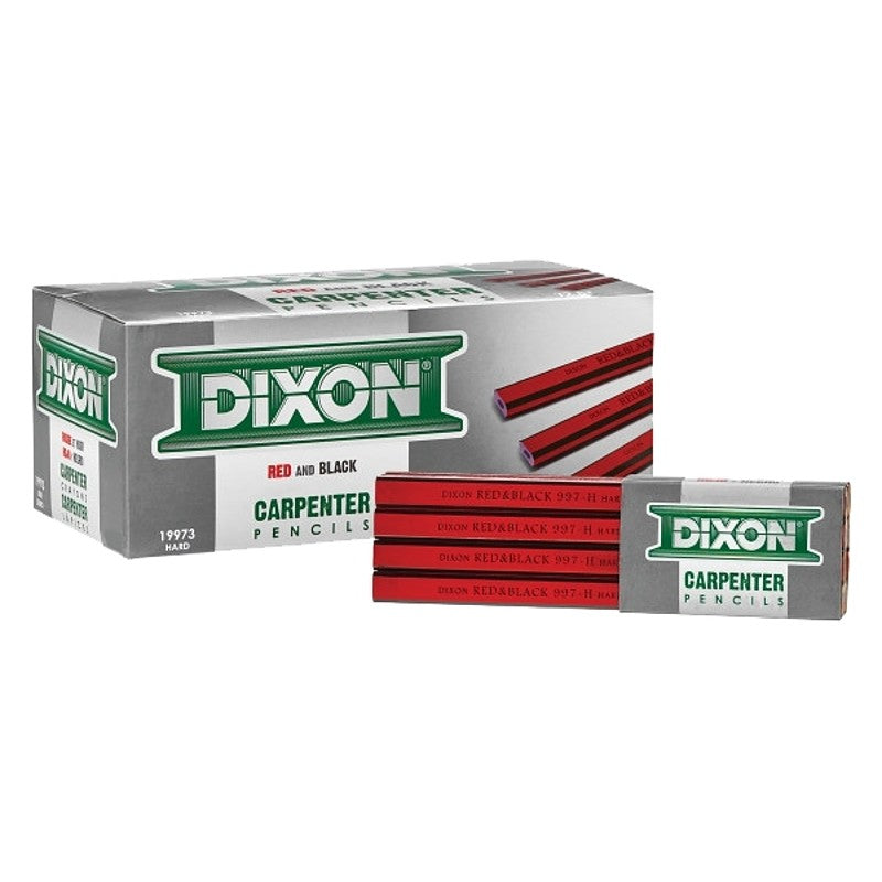 Dixon Ticonderoga 19973 Carpenter Pencil, 7 in L, Wood Barrel (Pack of 12)