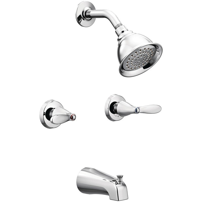 Moen Adler Series 82602 Tub and Shower Set, 1.75 gpm Showerhead, 1 Spray Settings, Diverter Tub Spout, 2-Handle