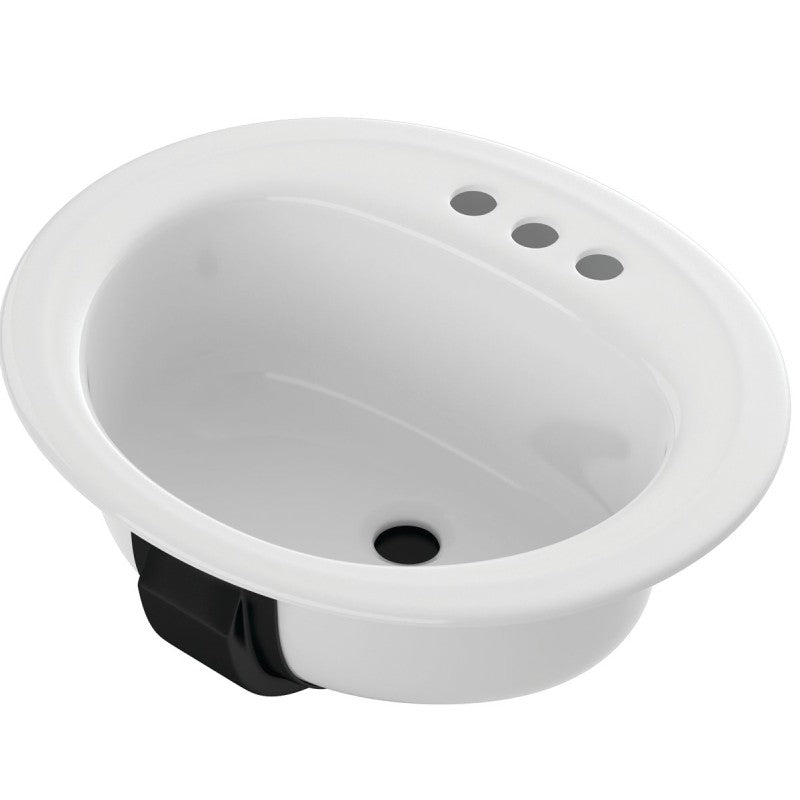 Bootz Azalea Series 021-2445-00 Lavatory Sink, Oval Basin, 3-Deck Hole, 20 in OAW, 17 in OAH, 7-13/16 in OAD, Steel