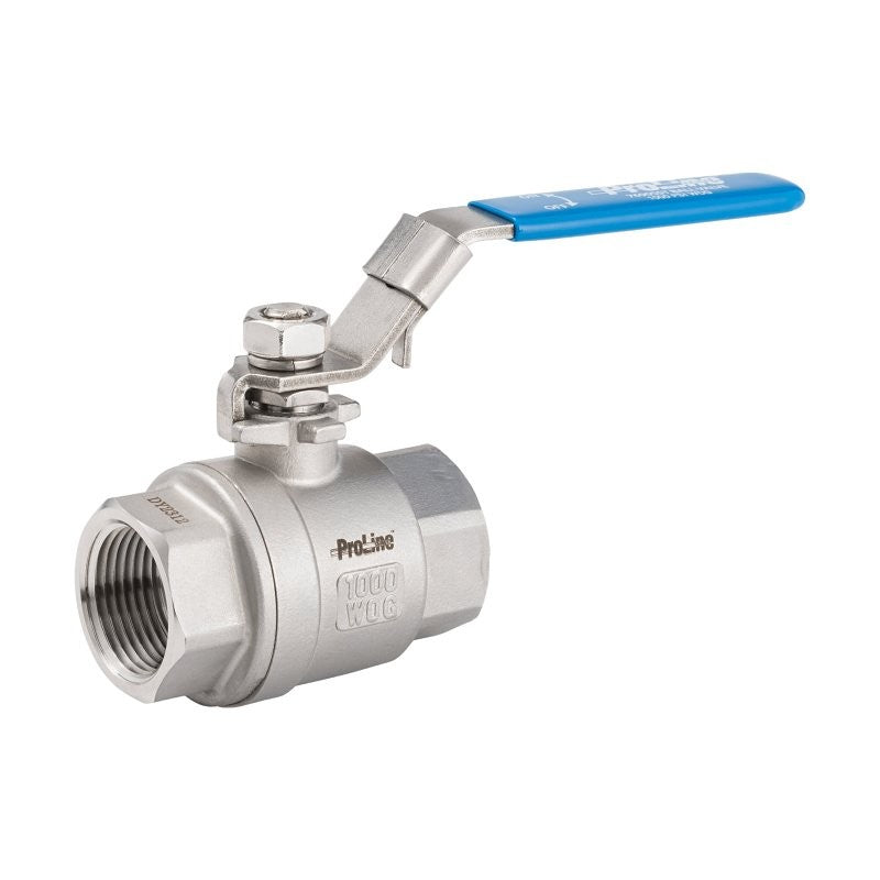 ProLine Series 7690SST Series 107-715SS Ball Valve with Locking Handle, 1 in Connection, FIP, 600 to 1000 psi Pressure