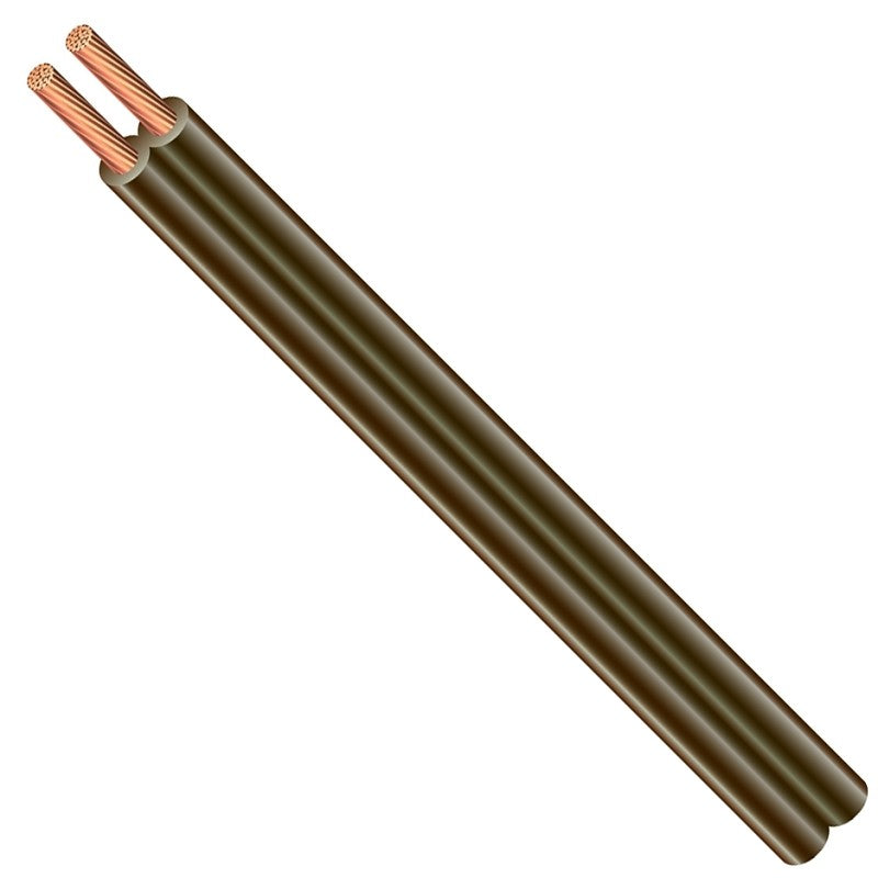 CCI 600006607 Lamp Cord, 18 AWG Wire, 2-Conductor, 250 ft L, Copper Conductor, PVC Insulation, Brown Sheath, 10 A