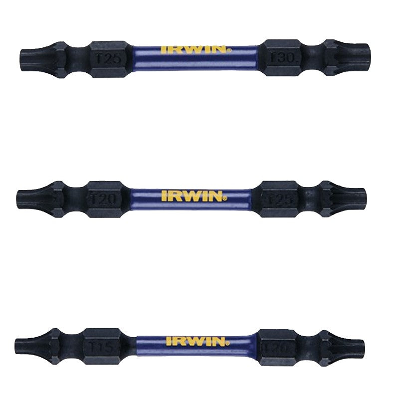 Irwin 1892093 Impact Bit Set, Steel, 3-Piece, Double-Ended