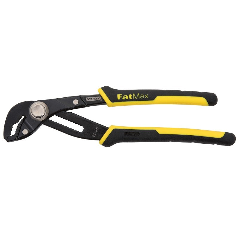 STANLEY Push-Lock Series 84-647 Adjustable Joint Plier, 8-1/4 in OAL, Black/Yellow Handle, Comfort-Grip Handle