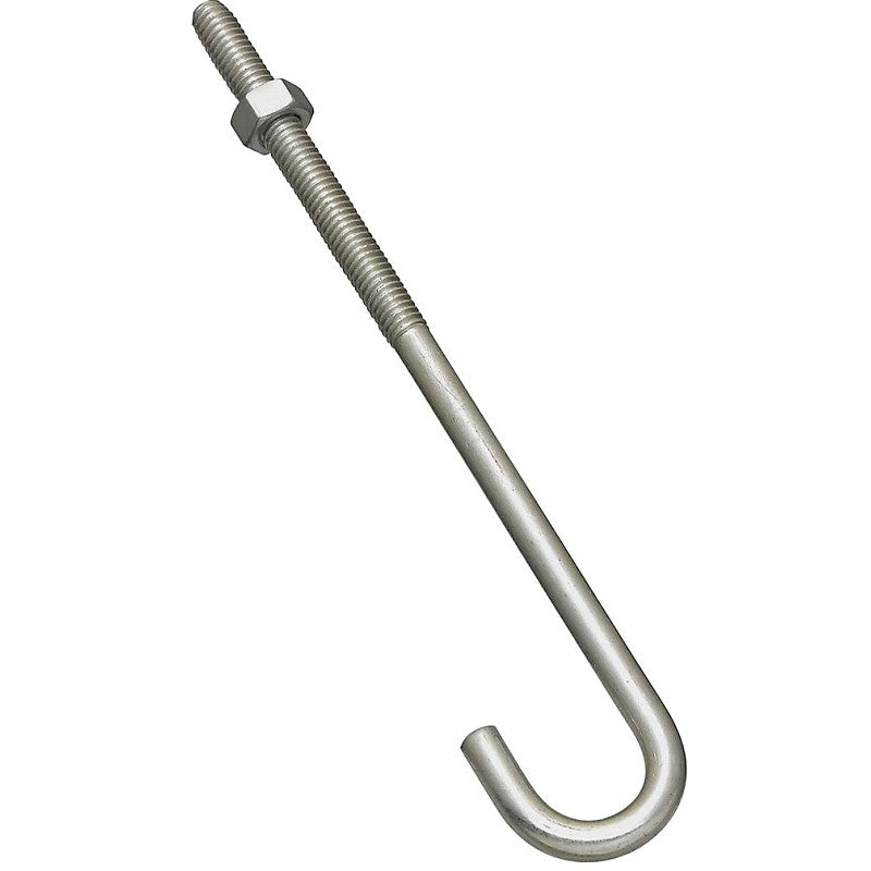 National Hardware 2195BC Series N232-934 J-Bolt, 5/16 in Thread, 3 in L Thread, 7 in L, 160 lb Working Load, Steel, Zinc (Pack of 10)