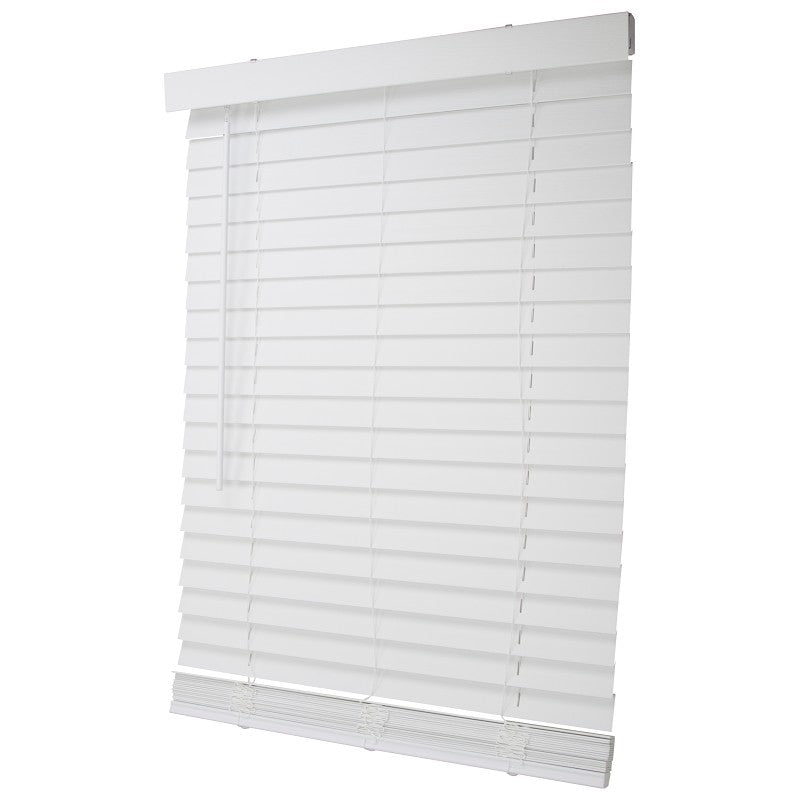 Simple Spaces FWMB-28 Blind, 72 in L, 31 in W, Faux Wood, White (Pack of 2)