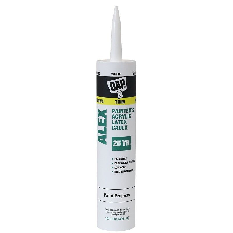 DAP 18670 Painter's Acrylic Latex Caulk, White, 40 to 100 deg F, 10.1 oz Cartridge (Pack of 12)