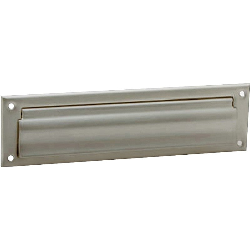 Schlage SC620B-619 Mail Slot, 3-1/2 in L, 13 in W, Brass, Satin Nickel