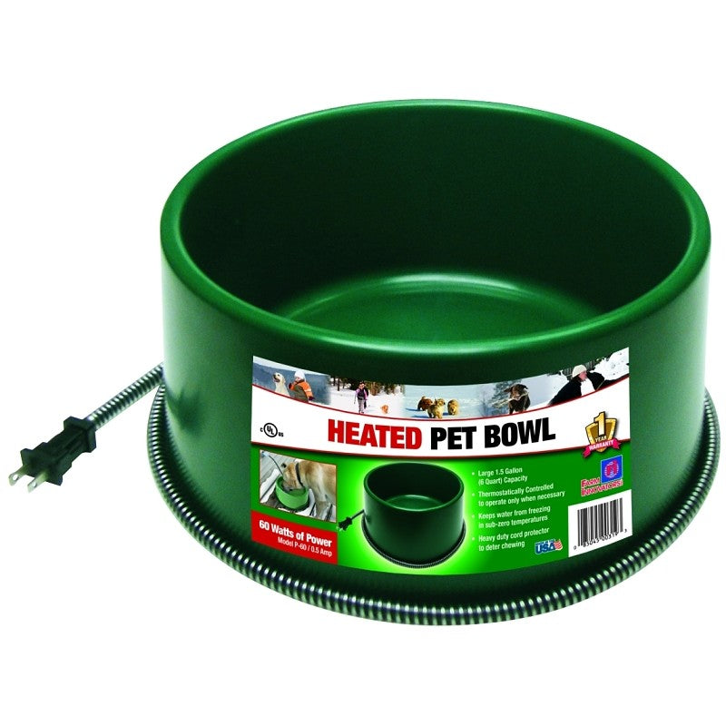Farm Innovators P-60 Pet Bowl, 1.5 gal Volume, Green