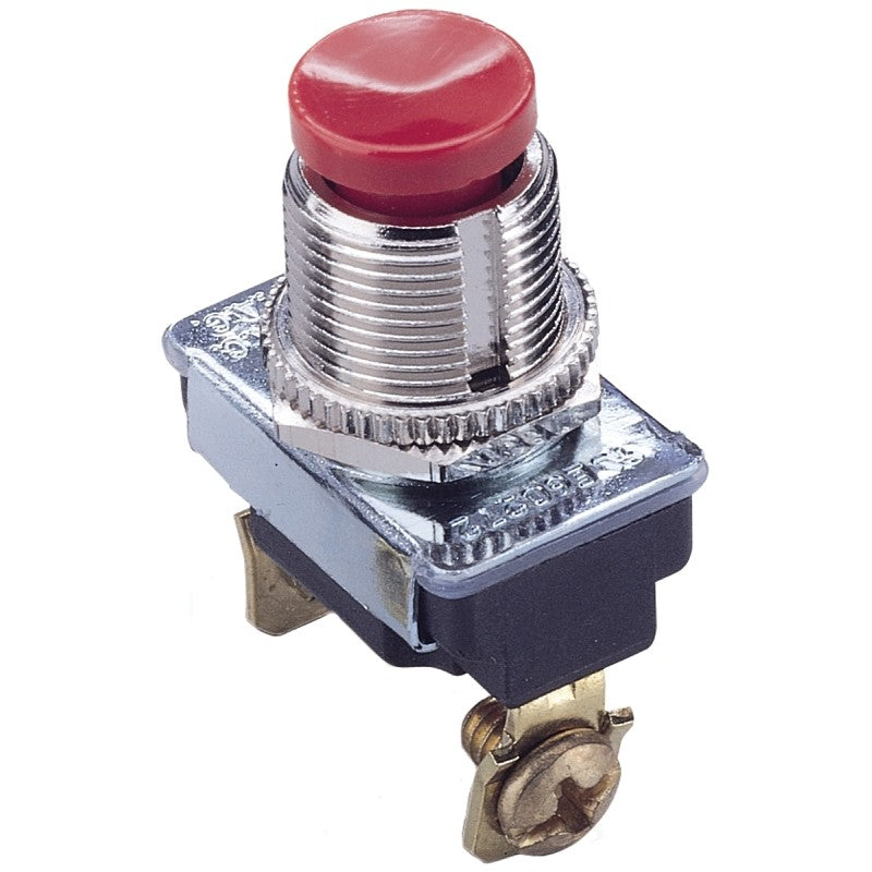 Gardner Bender GSW-23 Pushbutton Switch, 3/1.5 A, 120/277 V, SPST, Screw Terminal, Plastic Housing Material, Chrome